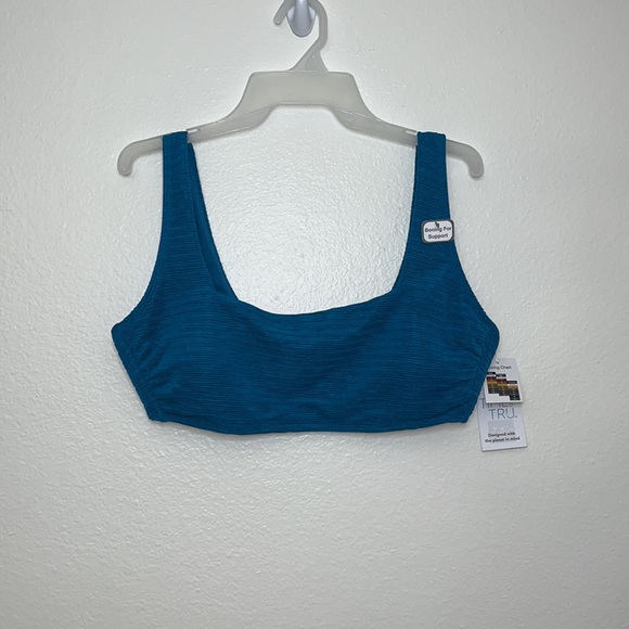 Time & True Women’s Textured Boning for Support Bikini Top Sz L(12-14) Blue - Picture 4 of 11